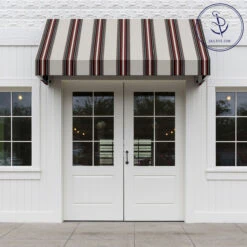 Sunbrella® Awning Stripe 4798-0000 Burgundy Black White 46" Fabric -Cloth Store Sunbrella 4798 0000 Burgundy Black White Stripe 46 Awning Stripe 707