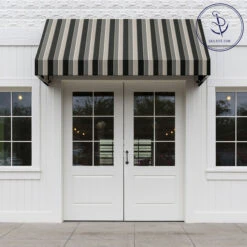 Sunbrella® Awning Stripe 4888-0000 Clinton Granite 46" Fabric -Cloth Store Sunbrella 4888 0000 Clinton Granite 46 Awning Stripe Fabric 707