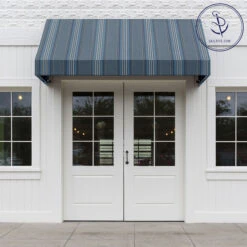 Sunbrella® Awning Stripe 4895-0000 Motive Denim 46" Fabric -Cloth Store Sunbrella 4895 0000 Motive Denim 46 Awning Stripe Fabric 707