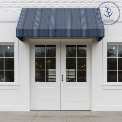 Sunbrella® Awning Stripe 4895-0000 Motive Denim 46" Fabric -Cloth Store Sunbrella 4895 0000 Motive Denim 46 Awning Stripe Fabric 72