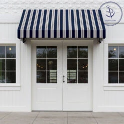 Sunbrella® Awning Stripe 4902-0000 Captain Navy/Natural Classic 46" Fabric -Cloth Store Sunbrella 4902 0000 Captain Navy Natural Classic 46 Awning Signature Series Stripe 707