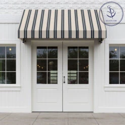 Sunbrella® Awning Stripe 4916-0000 Navy/Taupe Fancy 46" Fabric 12 Sunbrella® Awning Stripe 4916-0000 Navy/Taupe Fancy 46" Fabric -Cloth Store Sunbrella 4916 0000 Navy Taupe Fancy 46 Signature Series Awning Stripe 707