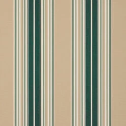 Sunbrella® Awning Stripe 4932-0000 Forest Green/Beige/Natural Fancy 46" Fabric