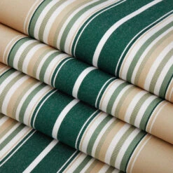 Cloth Store -Cloth Store Sunbrella 4932 0000 Forest Green Beige Natural Fancy Stripe 46 2