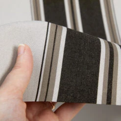 Sunbrella® Awning Stripe 4946-0000 Black/Taupe Fancy 46" Fabric -Cloth Store Sunbrella 4946 0000 Black Taupe Fancy Stripe 46 4