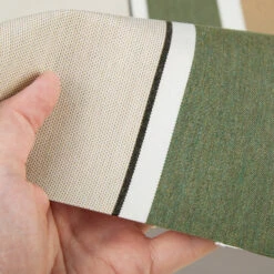 Sunbrella® Awning Stripe 4959-0000 Fern/Heather Beige Block 46" Fabric -Cloth Store Sunbrella 4959 0000 Fern Heather Beige Block Stripe 46 Signature Series Awning Stripe 4