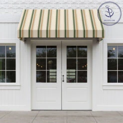 Sunbrella® Awning Stripe 4959-0000 Fern/Heather Beige Block 46" Fabric -Cloth Store Sunbrella 4959 0000 Fern Heather Beige Block Stripe 46 Signature Series Awning Stripe 707