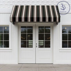 Sunbrella® Awning Stripe 4989-0000 Hatteras Raven 46" Fabric -Cloth Store Sunbrella 4989 0000 Hatteras Raven Stripe 46 Signature Series Awning Stripe 72