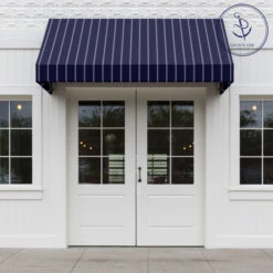 Sunbrella® Awning Stripe 4987-0000 Cooper Navy 46" Fabric -Cloth Store Sunbrella Cooper Navy 46 72